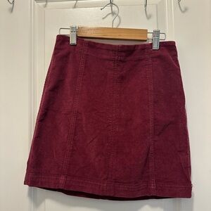 Free People Deep Red/Burgundy/Red Wine colored mini skirt!